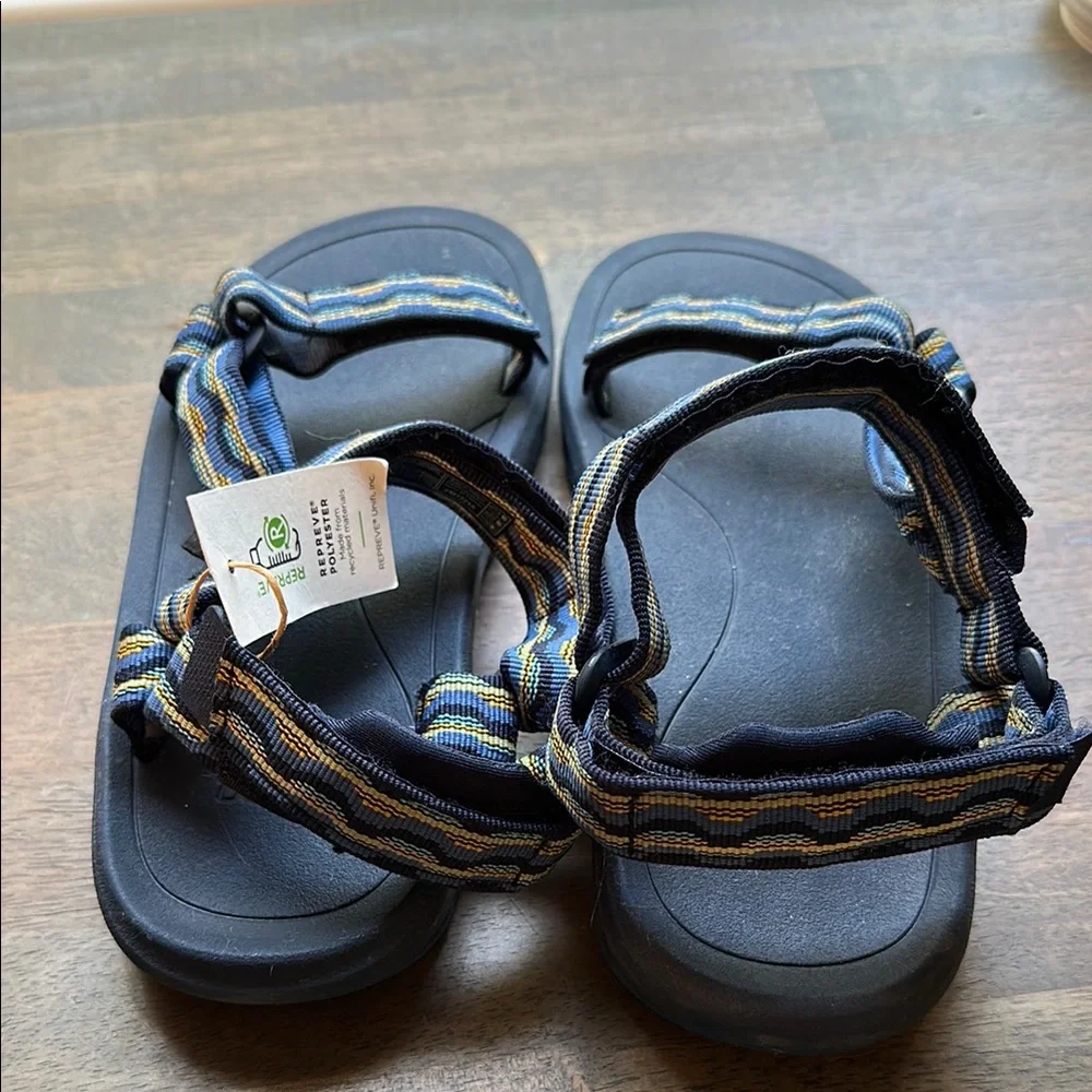 Teva Kids Blue and Yellow Striped Sport Sandals
